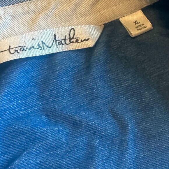Travis Mathew Light Blue Polo Shirt Golf Cotton Blend Casual Classic Size XL - Picture 12 of 12